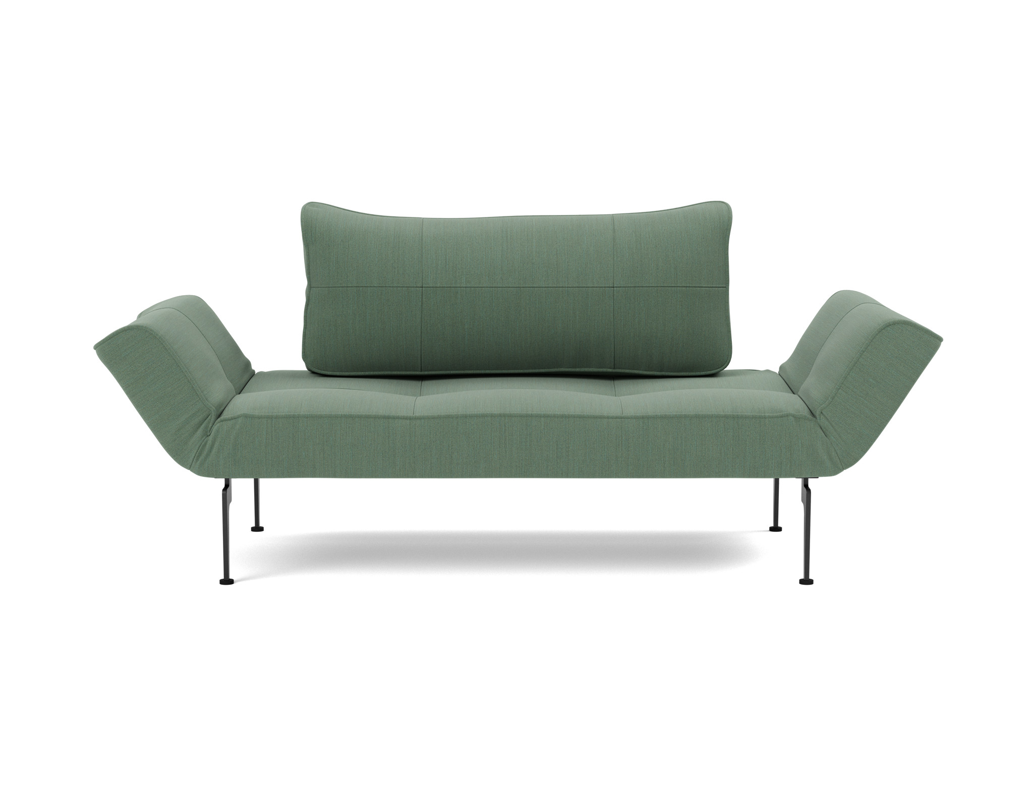 Tagesbett Zeal Flachgewebe Elegance 518-Green Beine Laser schwarz