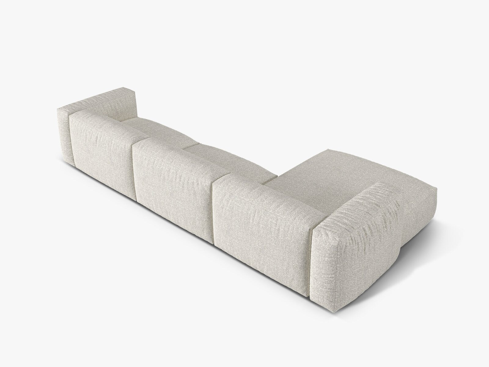 Micadoni Ecksofa Martina 3-Sitzer Links Boucle Monet Grau Beige Melange