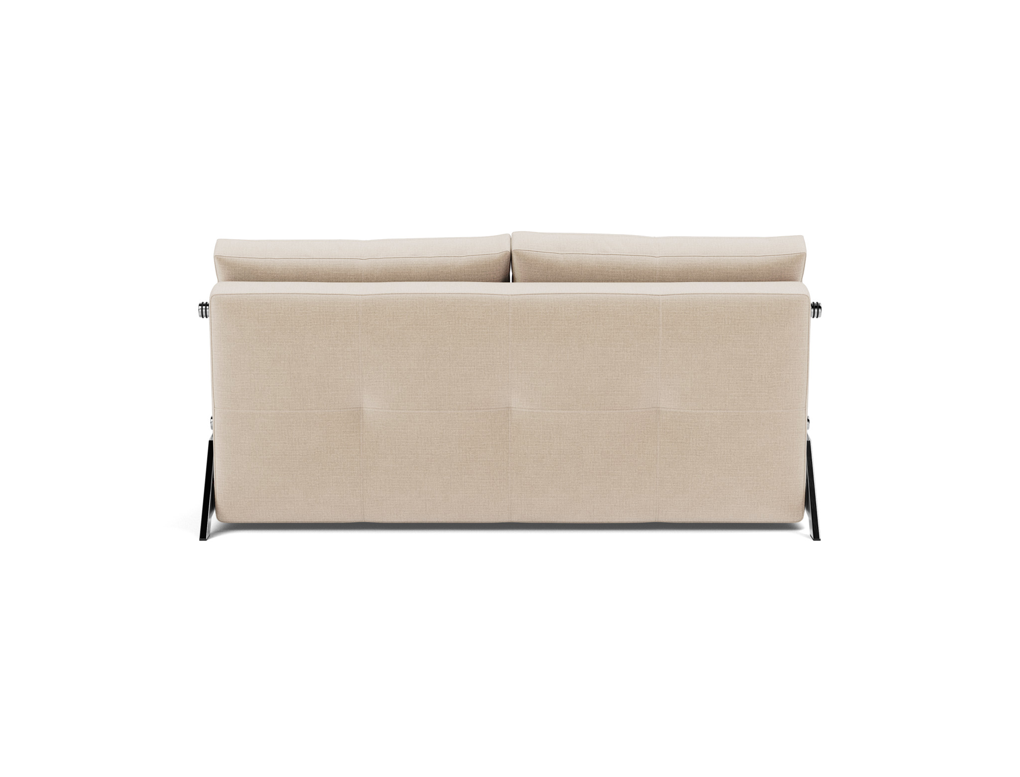 Schlafsofa Cubed 160 Chenille Esina 410-Almond-Beige Beine Chrom