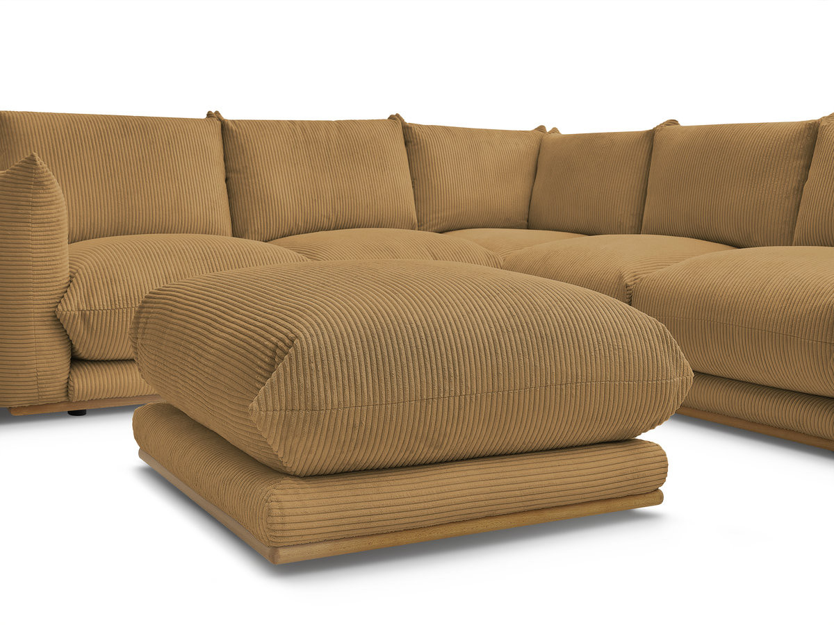Bobochic Ernest Ecksofa mit Pouf Cordsamt Gelb