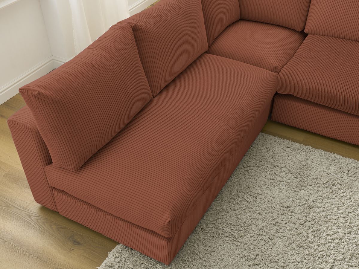 Bobochic Paris Ecksofa mit Pouf 369 × 167 cm Cordsamt Orange