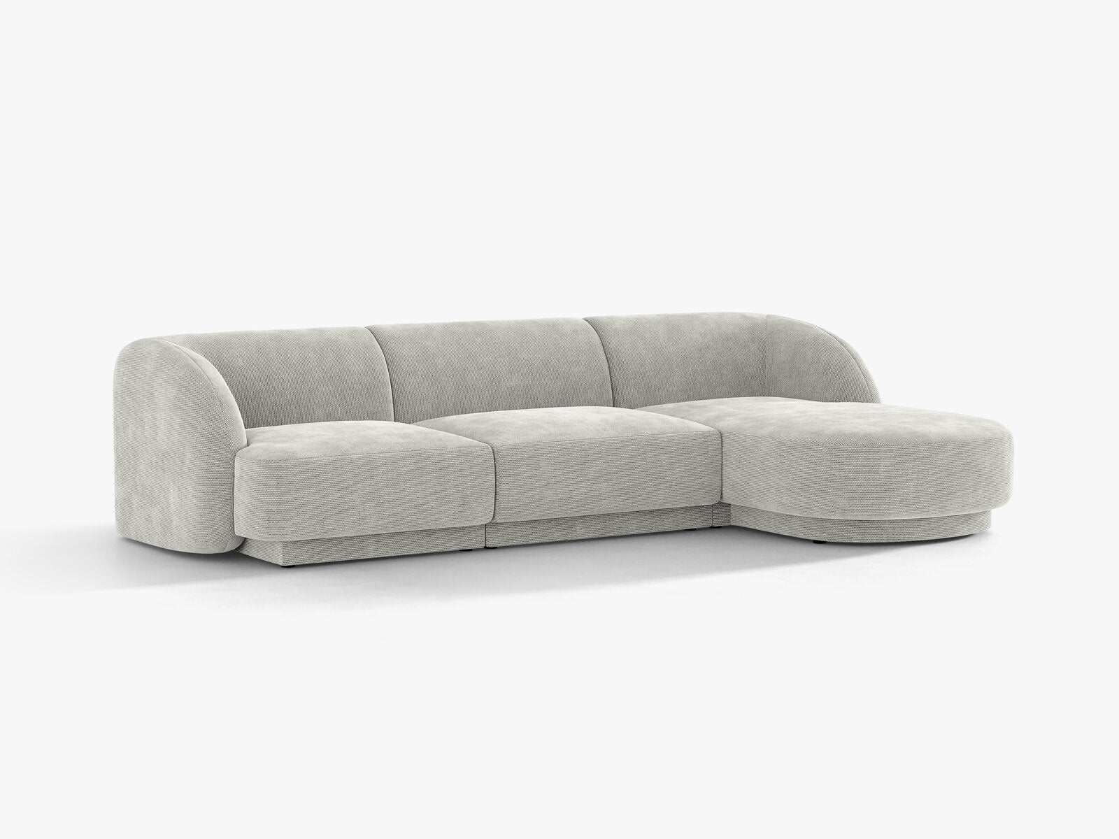 Micadoni Ecksofa Miley 4-Sitzer Rechts Chenille Eden Silber
