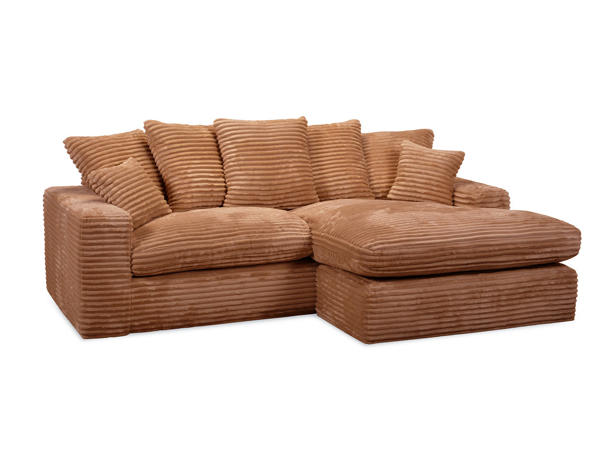 Bobochic Nevada Ecksofa Breitcord weich Ockergelb