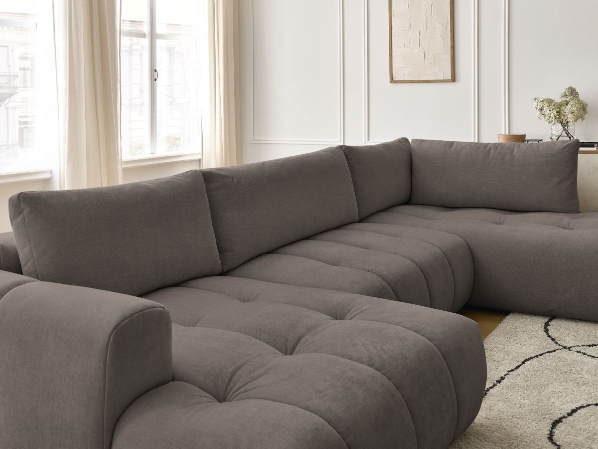 Bobochic Fuji Wohnlandschaft Stoff Taupe Ecke links