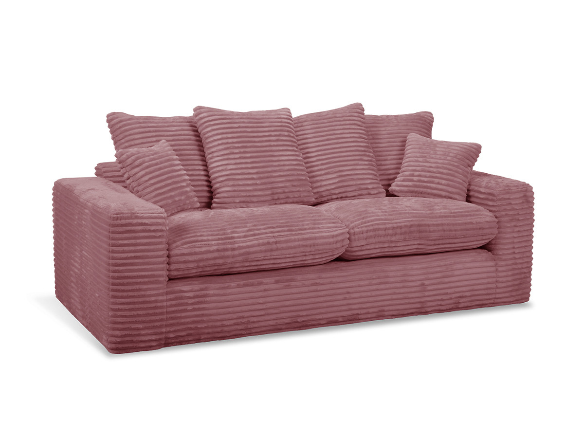 Bobochic Nevada Sofa 2,5-Sitzer Breitcord weich Rosa