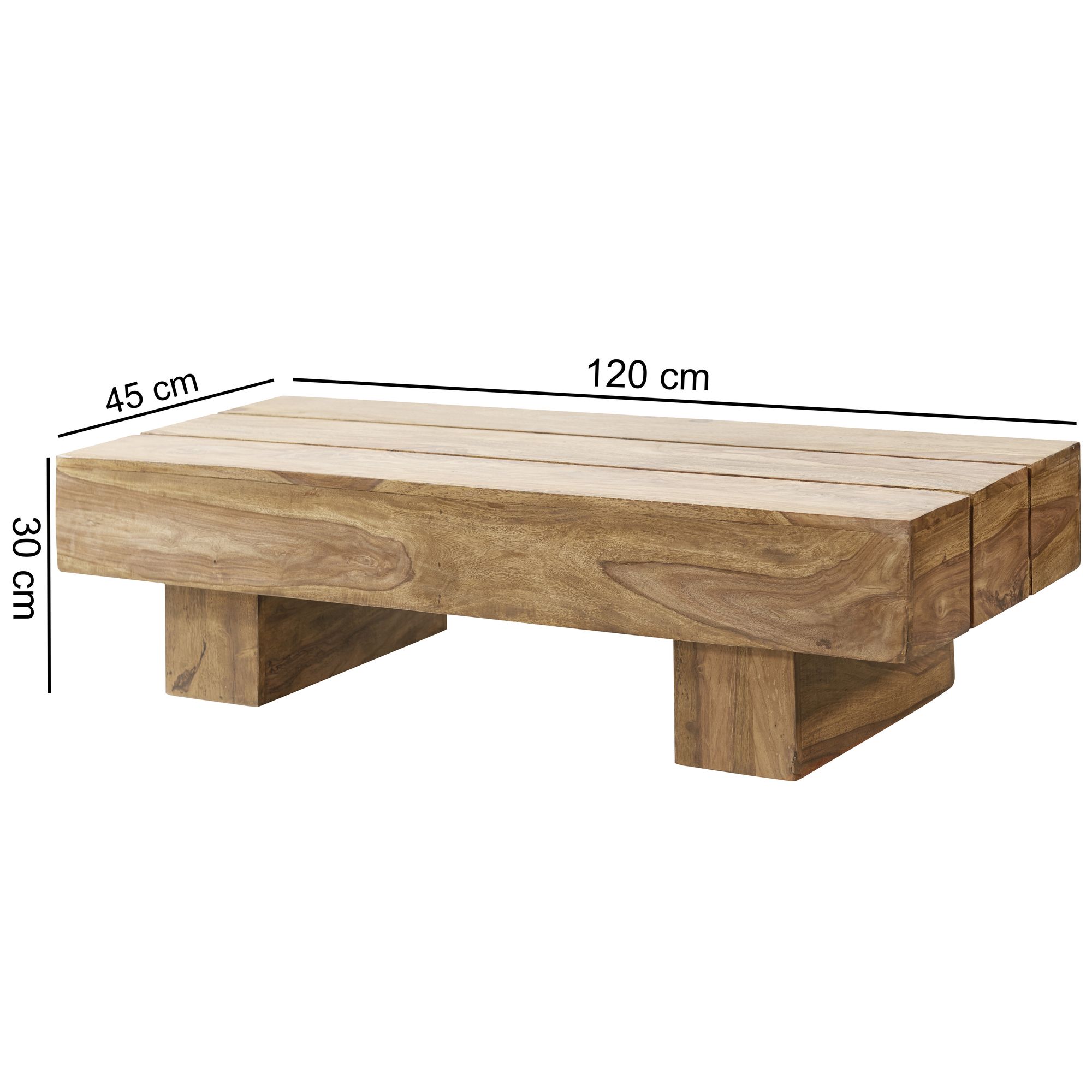 Couchtisch Eidsvag Massivholz Akazie 120 × 45 × 30 cm