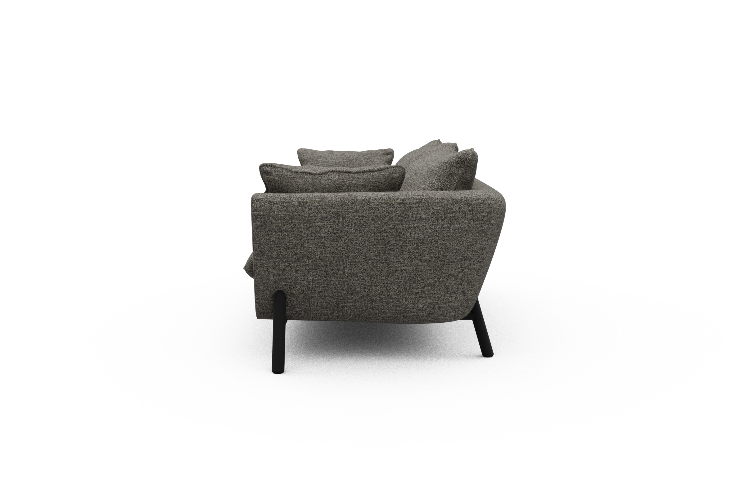 Sofa Emil PREMIUM 2-Sitzer Beinfarbe Eiche Schwarz Carreno-Sepie-Brown
