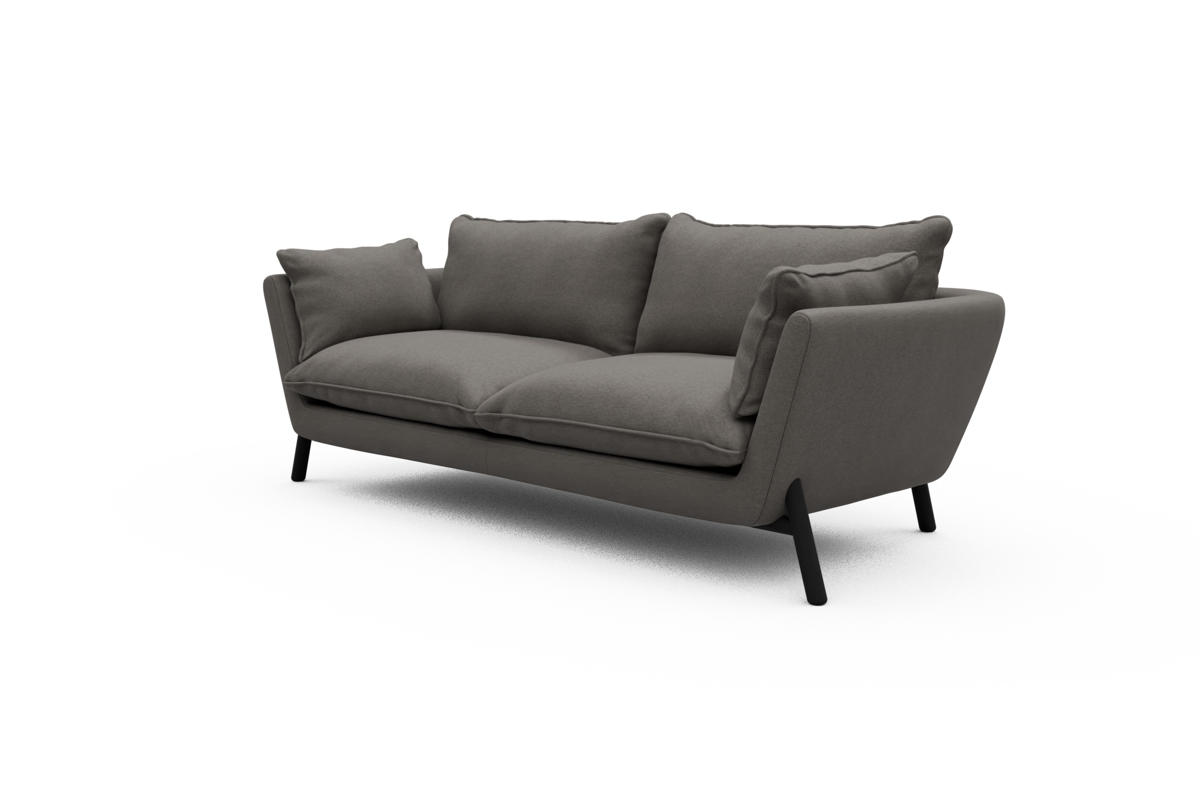 Sofa Emil PREMIUM 3-Sitzer Beinfarbe Eiche Schwarz Satya-Taupe