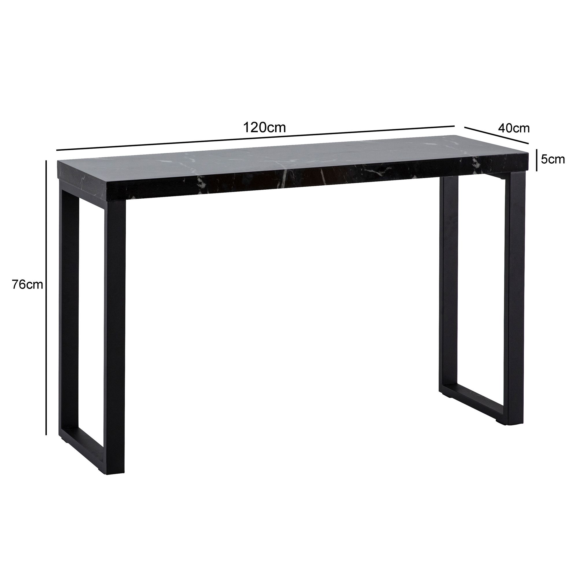 Konsolentisch Sykkylven Marmor Schwarz 120 × 39 × 75,5 cm
