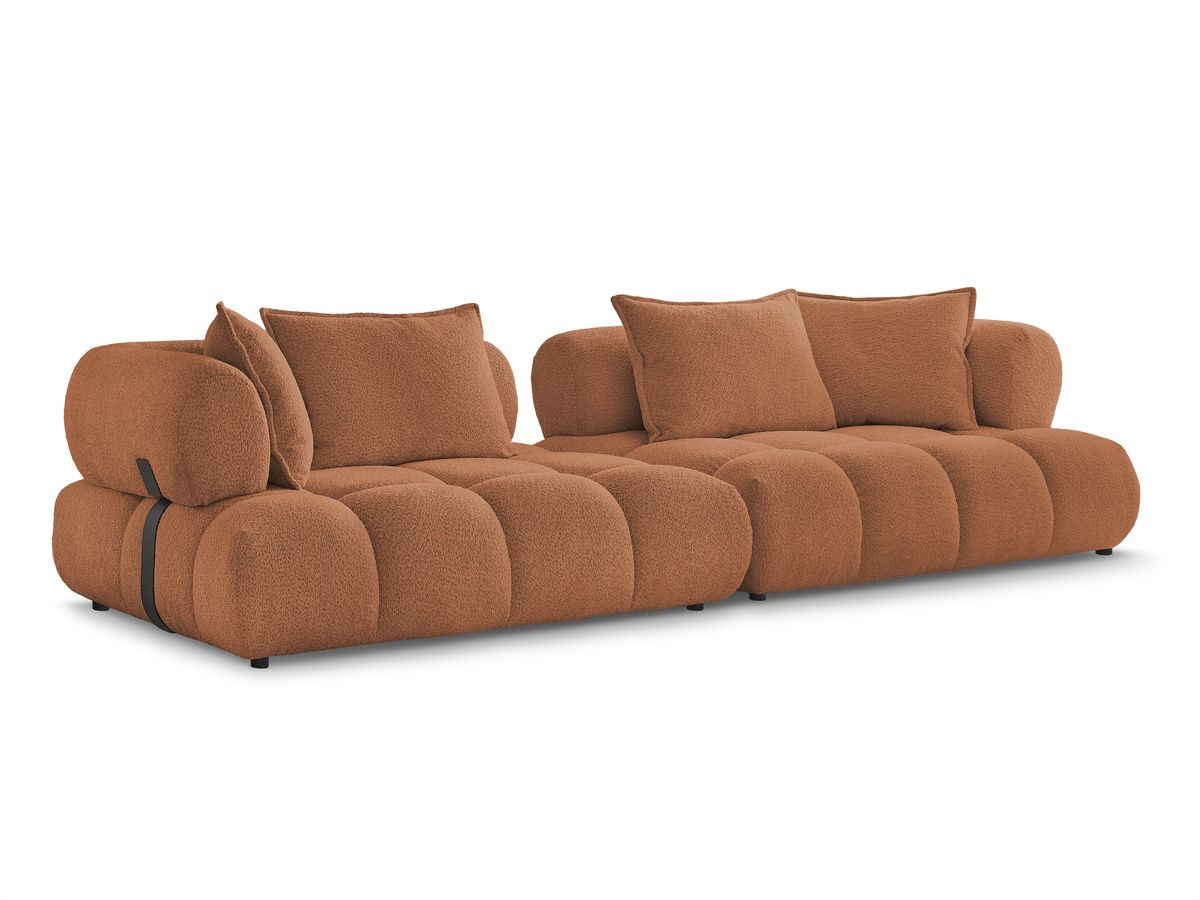 Bobochic Alya Sofa 4-Sitzer Bouclé-Stoff Orange