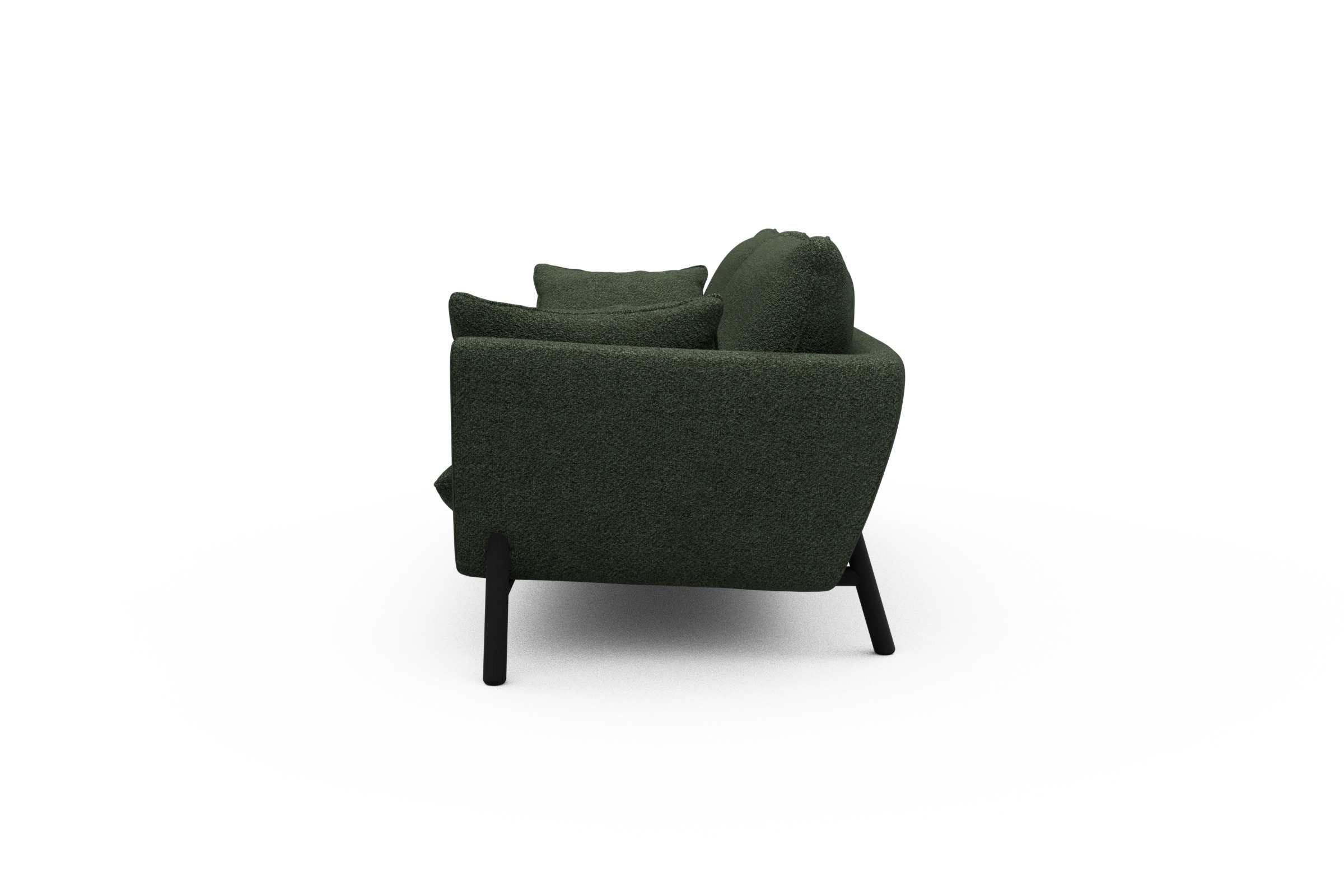 Sofa Emil 3-Sitzer Beinfarbe Eiche Schwarz Vanora-Deep-Green