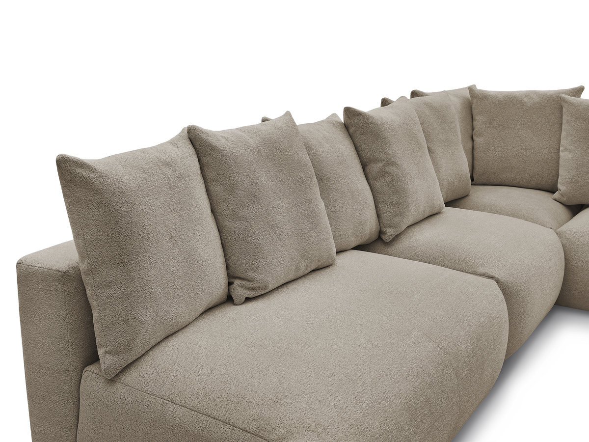Bobochic Voltaire Ecksofa 322 × 268 cm Melange-Stoff Taupe Ecke rechts