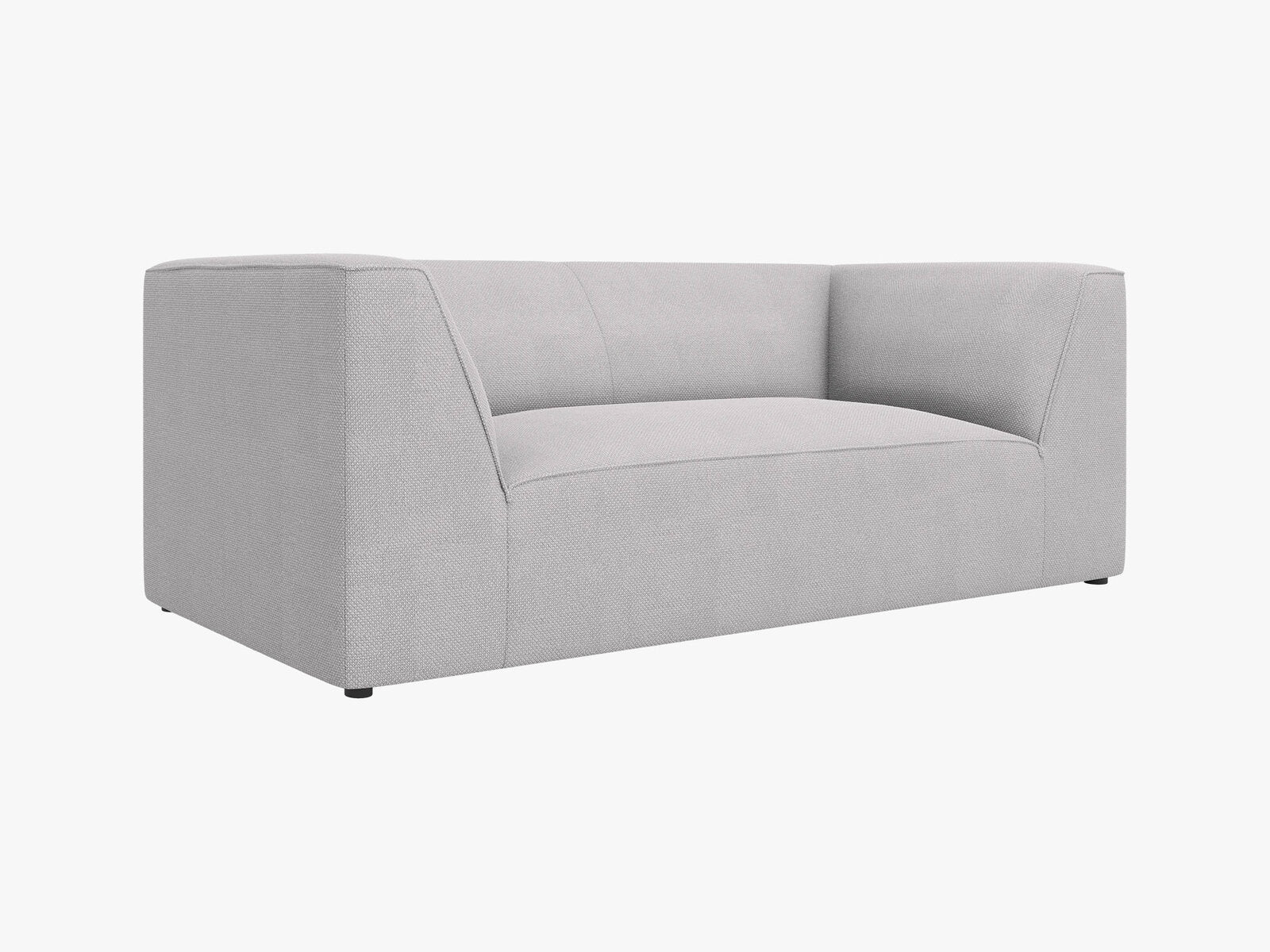 Micadoni Sofa Ruby 2-Sitzer Strukturierter Stoff Ottawa Hellgrau