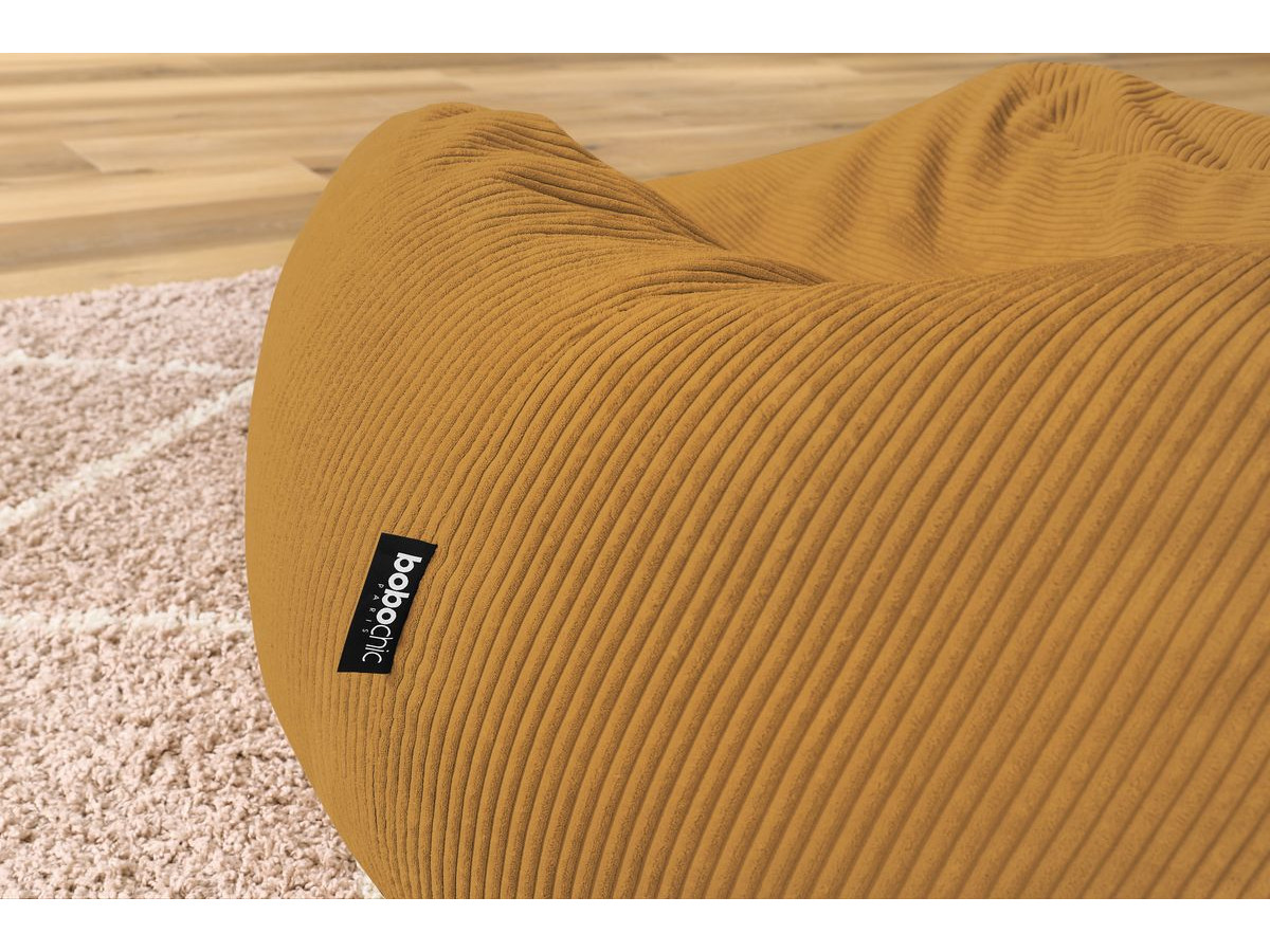 Bobochic Voltaire Pouf 120 × 70 cm Cordsamt Gelb