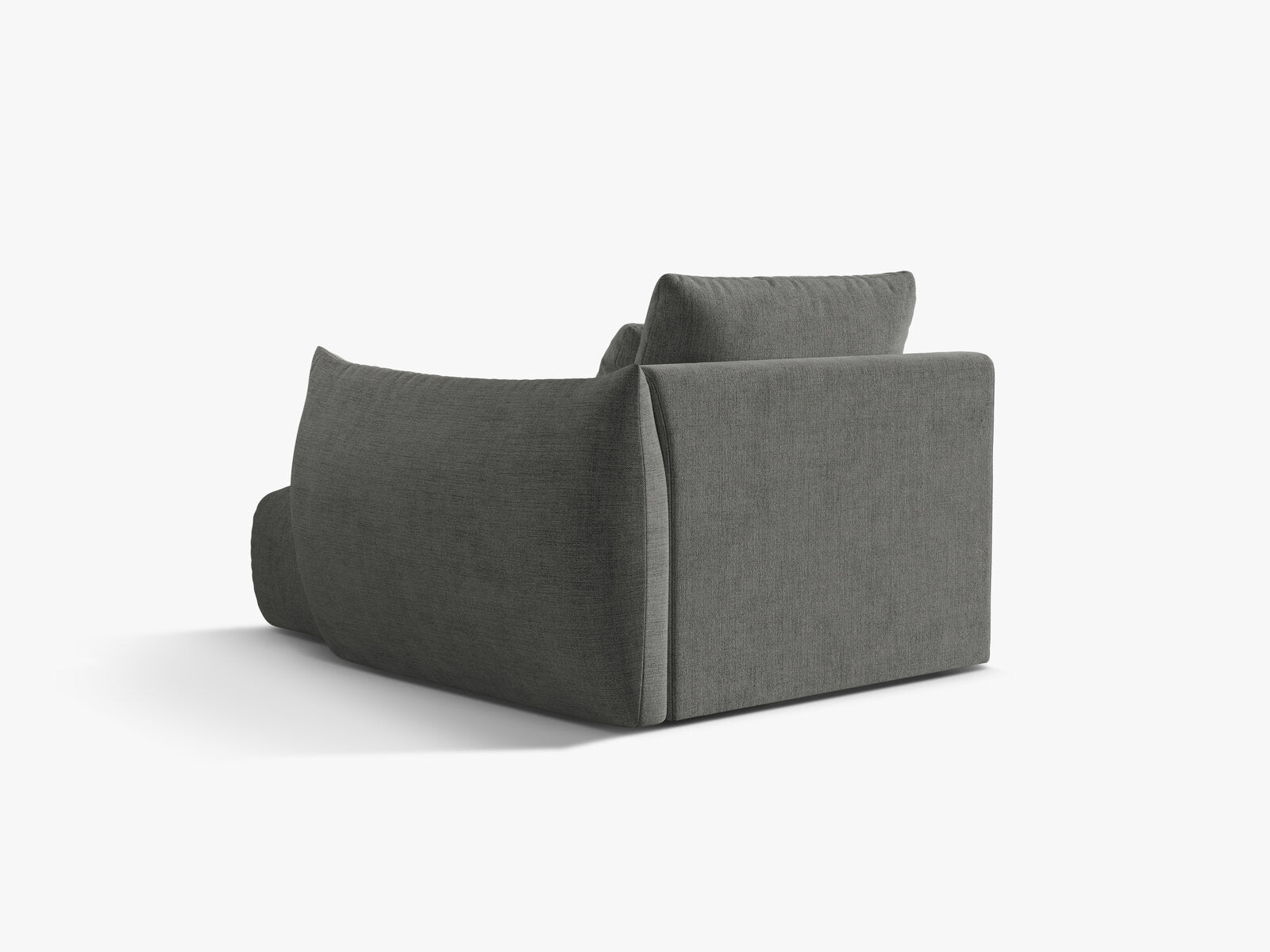 Micadoni Bloom Chaiselongue Rechts Strukturierter Stoff Wind Dunkelgrau