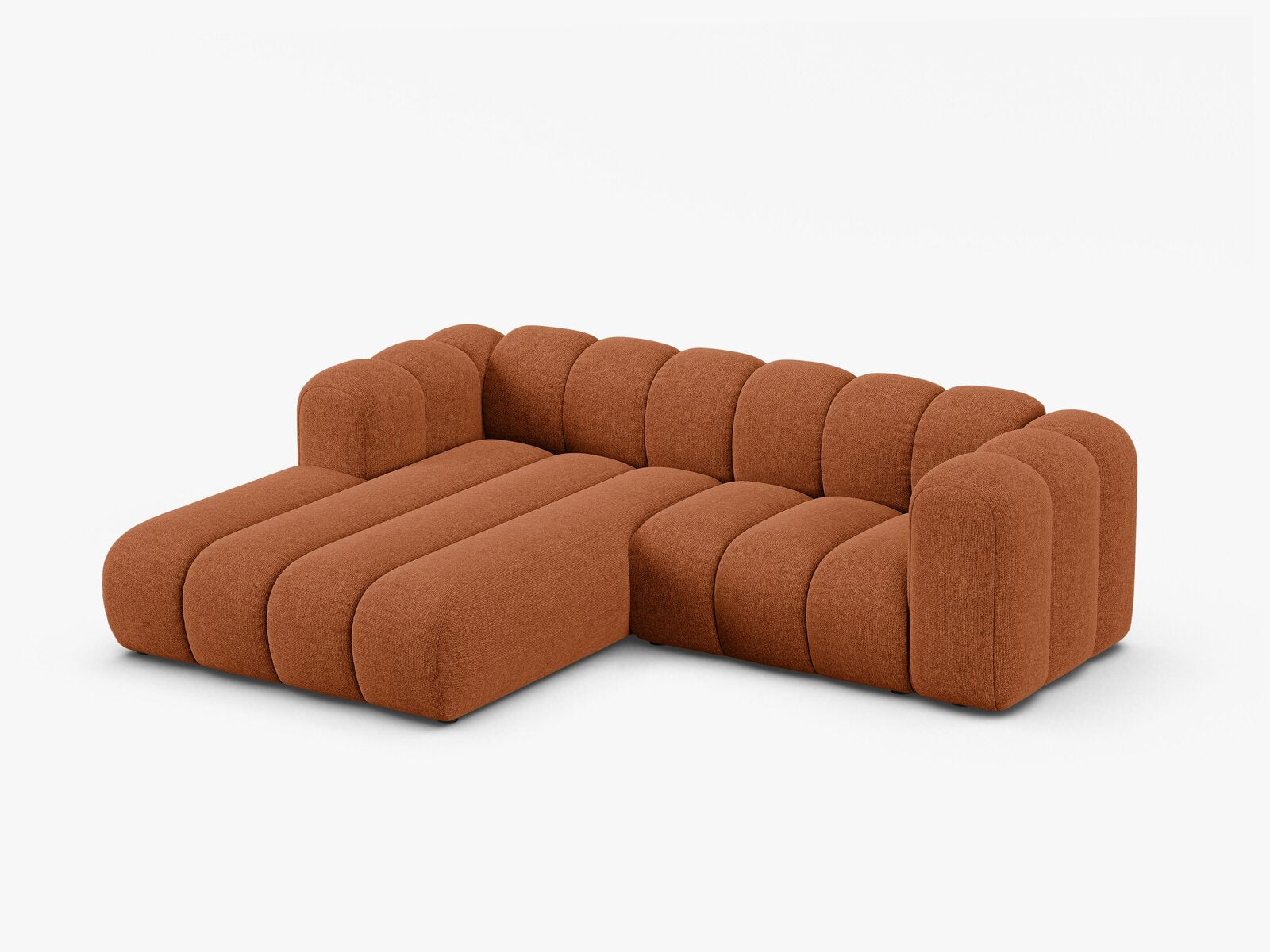Micadoni Modulares Ecksofa Lupine 3-Sitzer Links Chenille Eden Ziegel