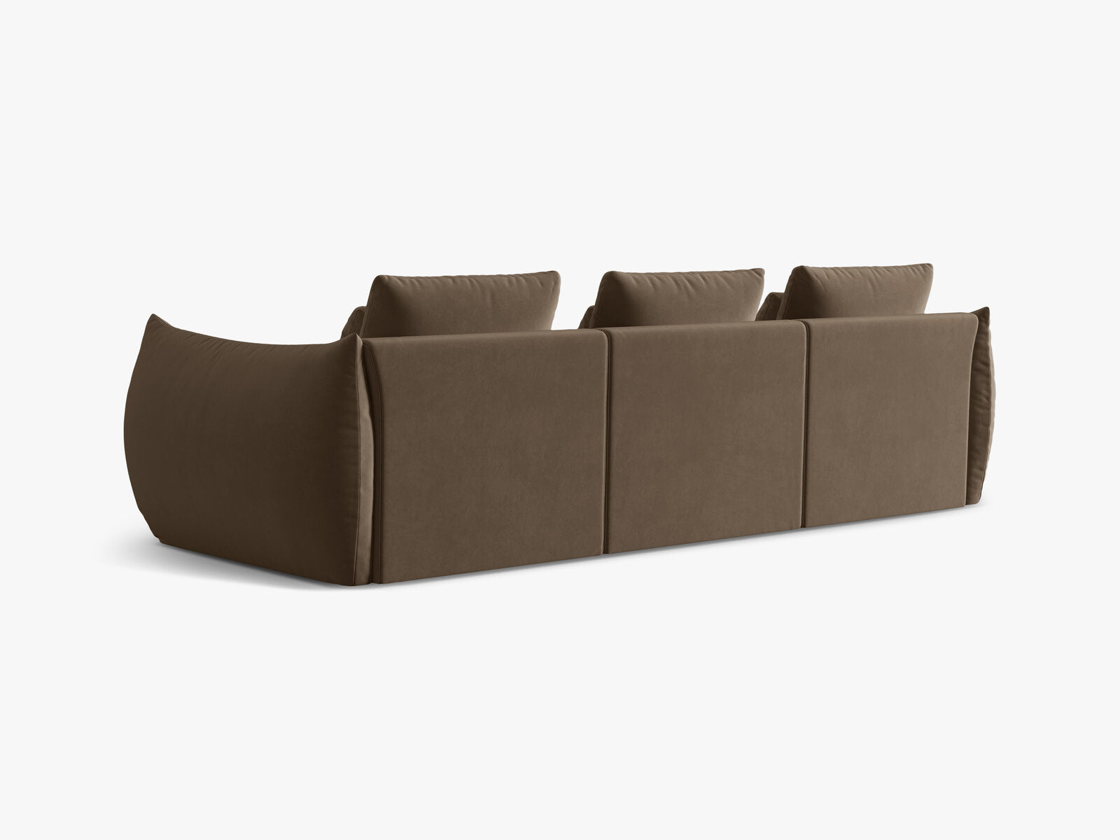Micadoni Sofa Bloom 4-Sitzer Samt Hellbraun