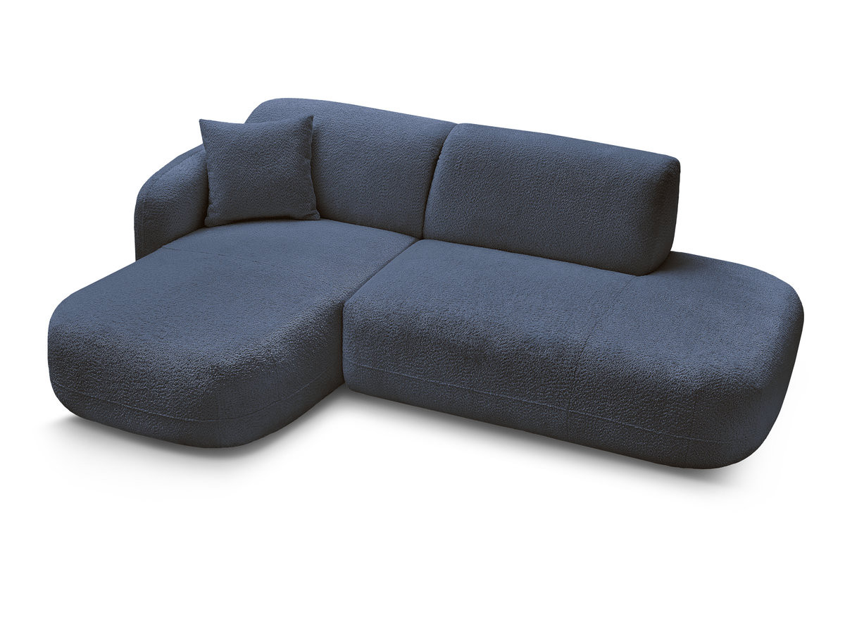 Bobochic Anda Ecksofa 241 × 163 cm Chenille Dunkelblau Ecke links