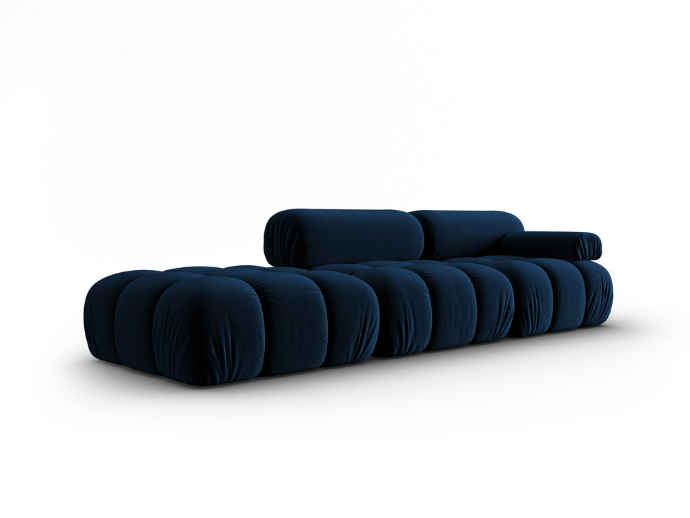 Cosmopolitan Design Modulares Sofa Cortina 4-Sitzer Samt Bluvel Königsblau Links