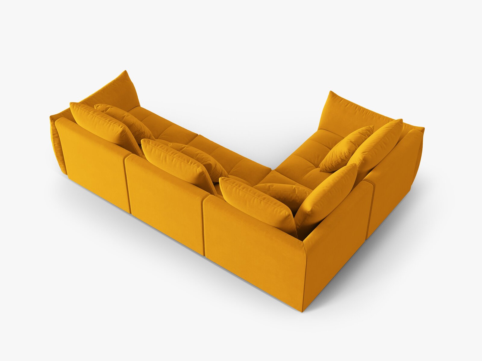 Micadoni Ecksofa Bloom 4-Sitzer Links Samt Gelb