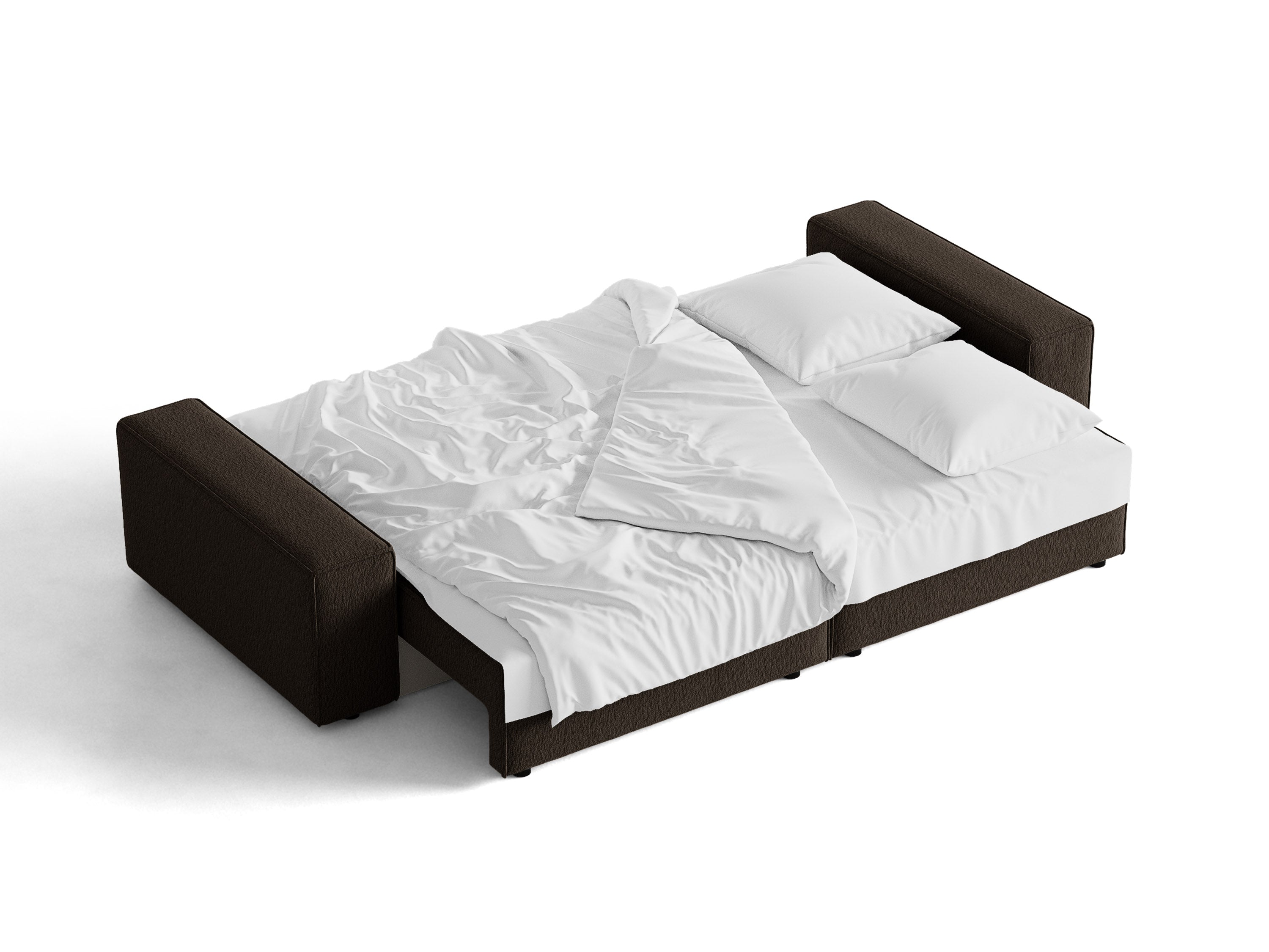 Micadoni Schlafsofa Jodie 3-Sitzer Boucle Baloo Braun