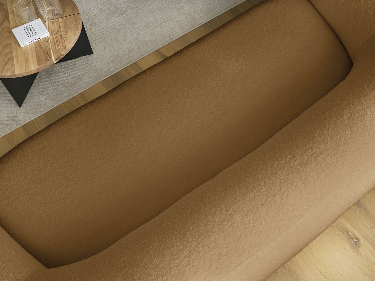Bobochic Elina Sofa 3-Sitzer Bouclé-Stoff Gelb