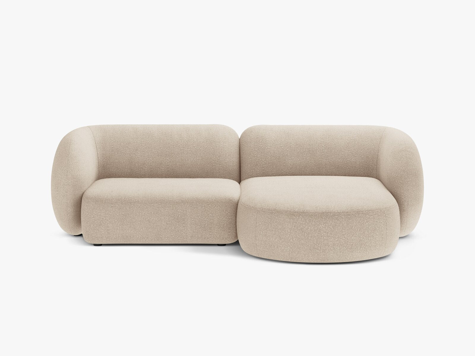 Micadoni Ecksofa Kate 2-Sitzer Rechts Boucle Beige