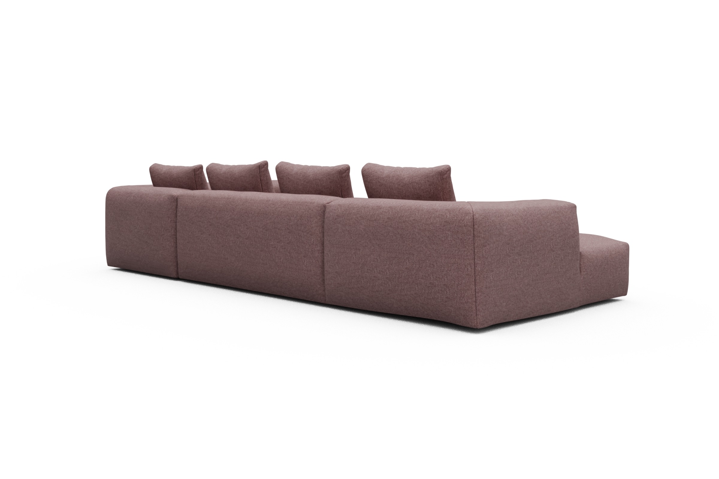 Wohnlandschaft Fred Chaiselongue links mit 2-Sitzer und lange Armlehne rechts Sama-Flamingo