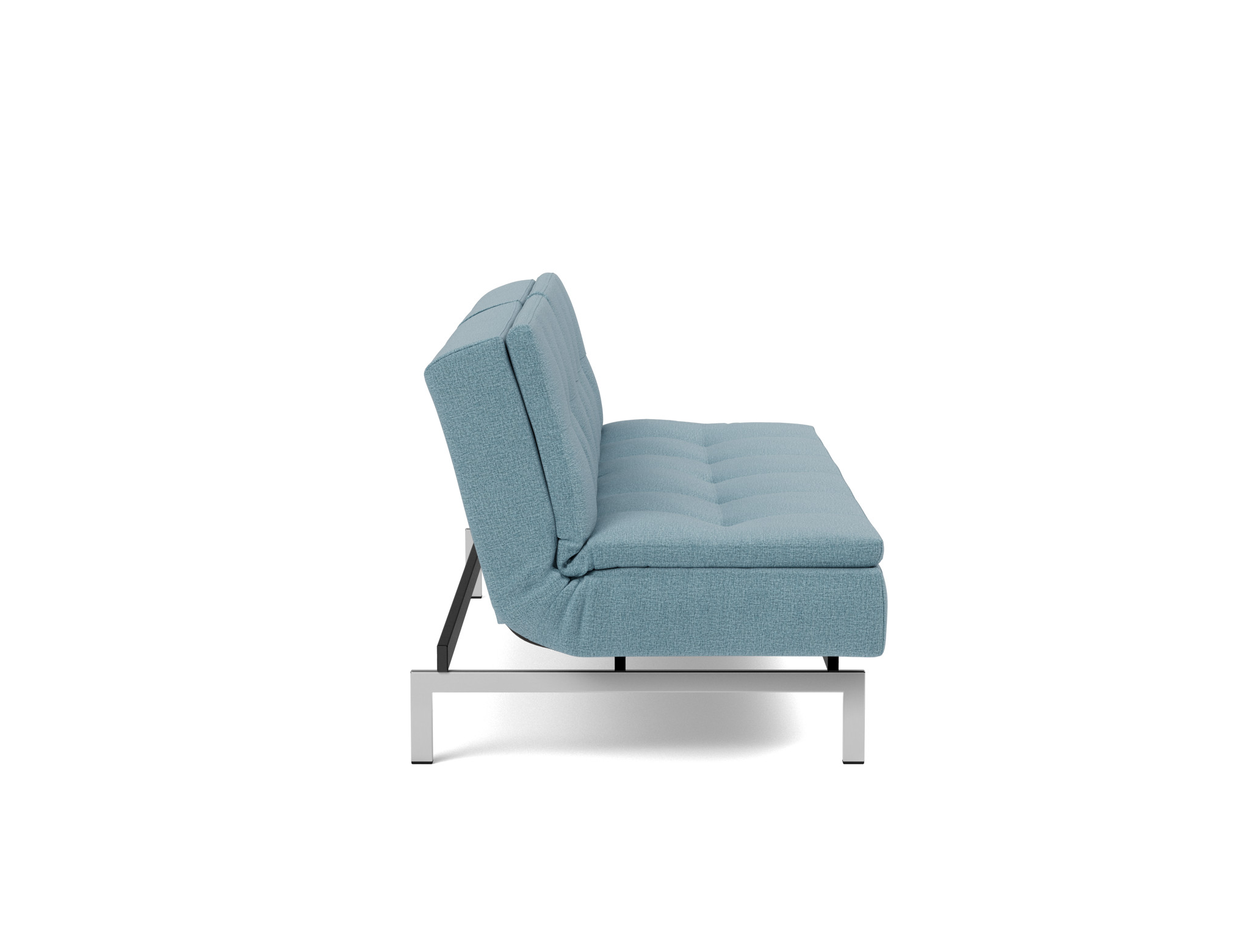Schlafsofa Dublexo Flachgewebe Mixed Dance 525-Light-Blue Beine Chrom