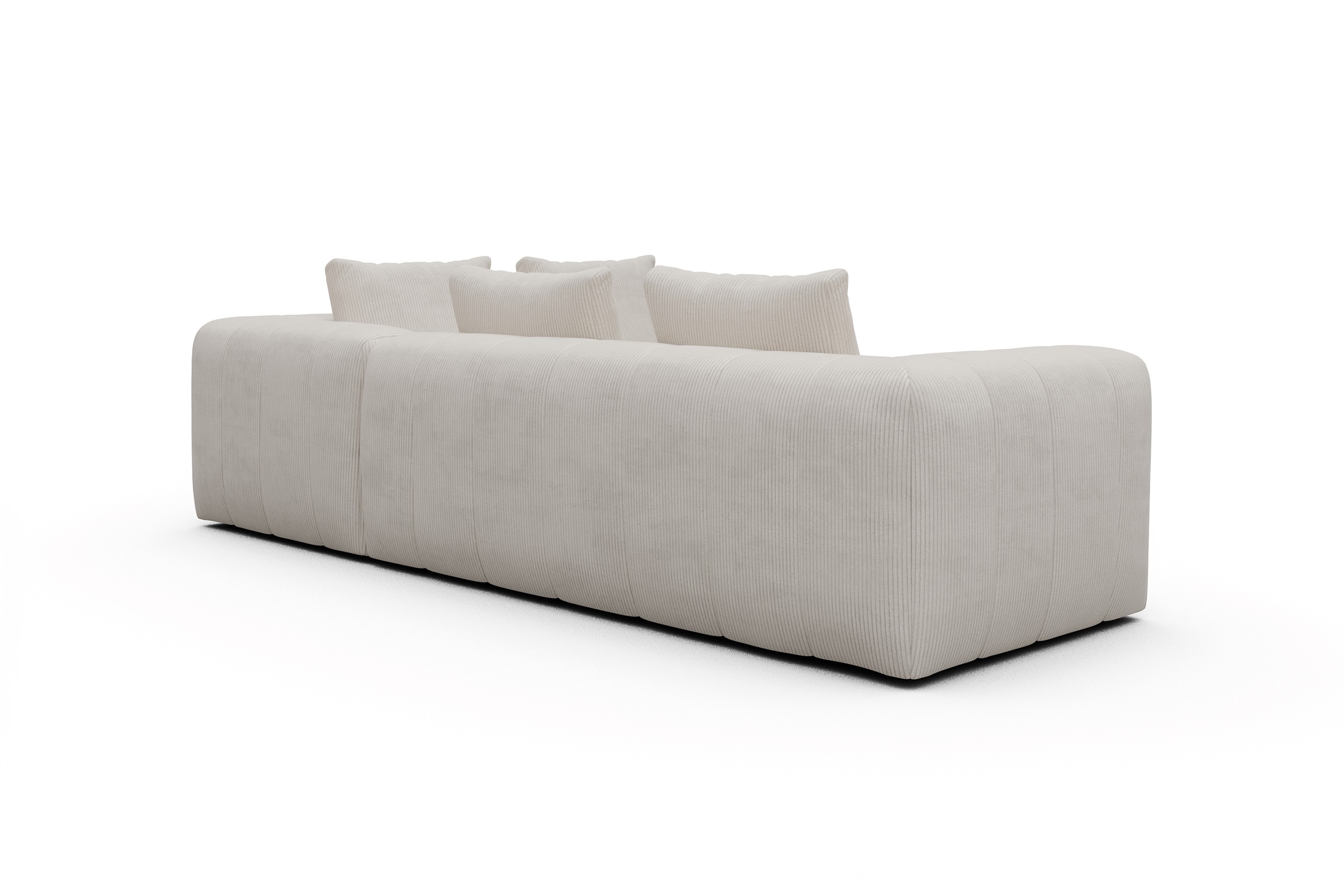 Ecksofa Hugo 2x 2,5-Sitzer Armlehne links Corduroy-Ivory