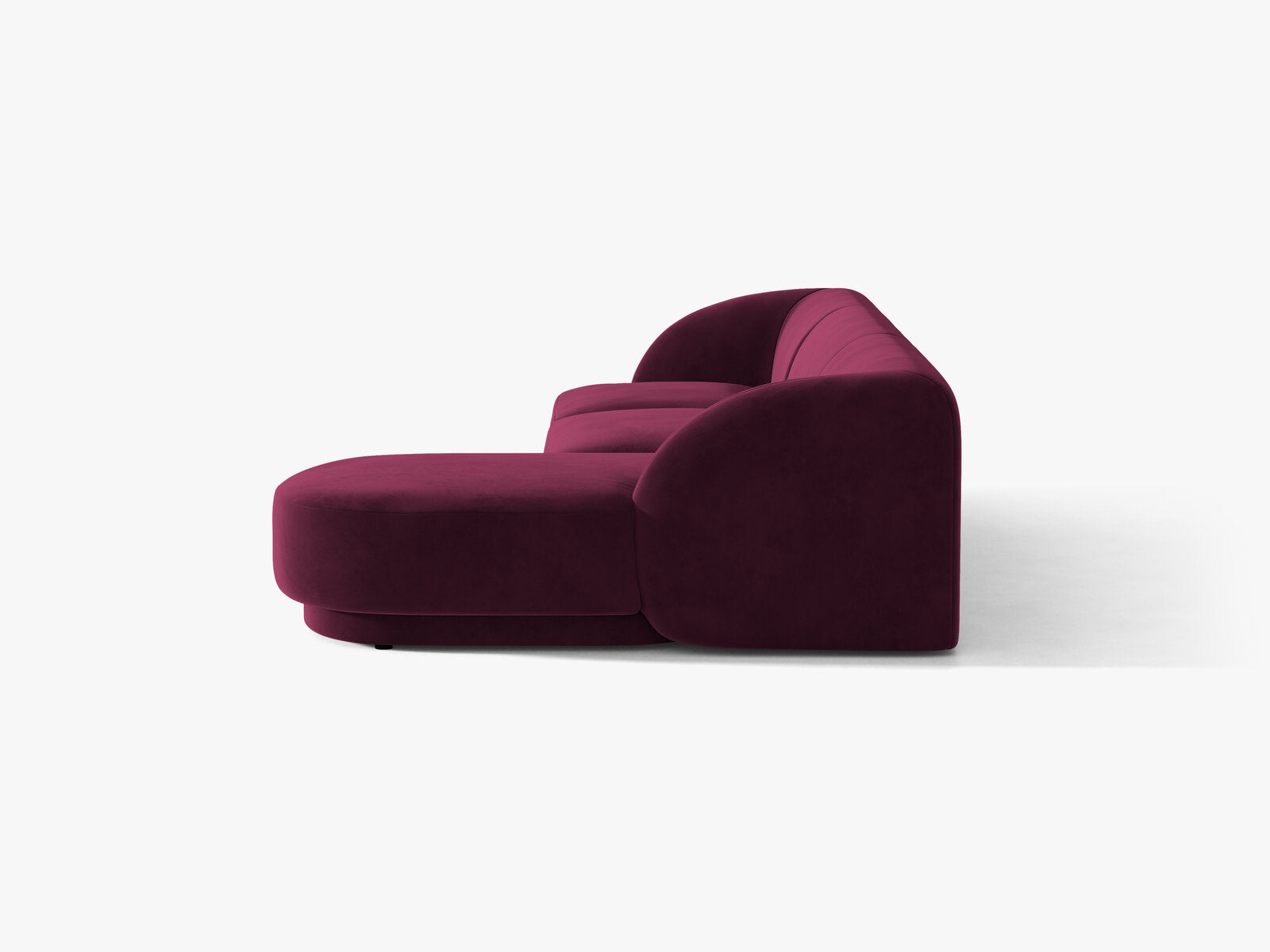 Micadoni Ecksofa Miley 4-Sitzer Samt Venus Burgunder Rechts