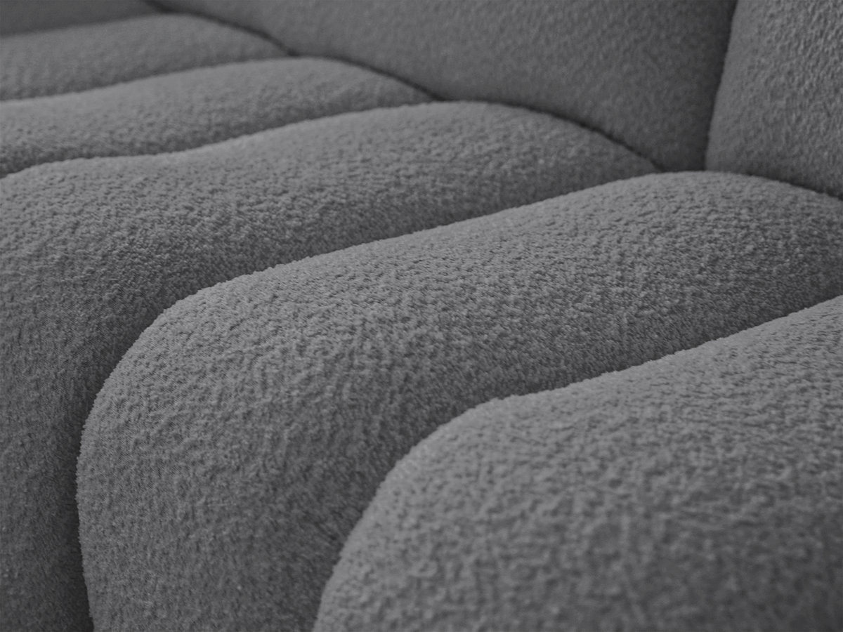Bobochic Azra Ecksofa 262 × 178 cm Bouclé-Stoff Dunkelgrau Ecke links