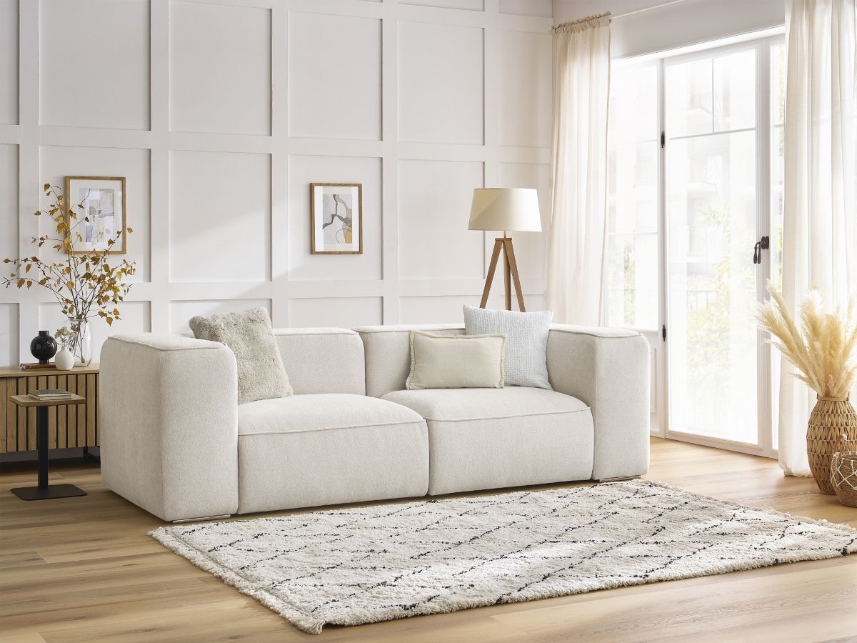 Bobochic Zephyr Sofa 2-Sitzer Strukturstoff Weiß