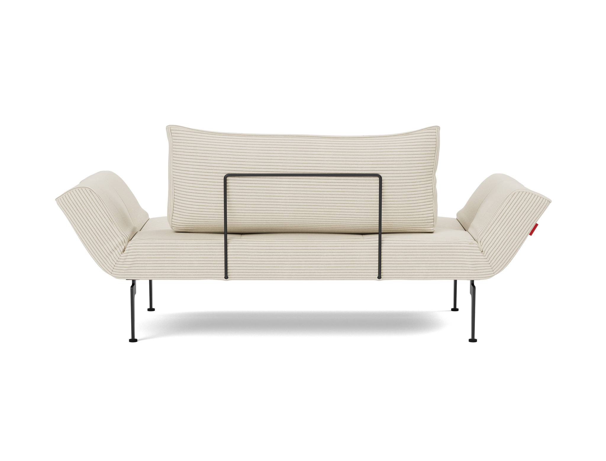 Tagesbett Zeal Kord Corduroy 594-Ivory Beine Laser schwarz