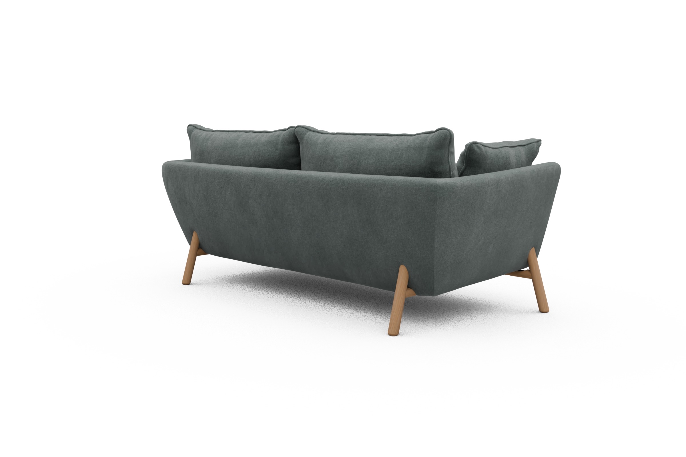 Sofa Emil PREMIUM 2-Sitzer Beinfarbe Eiche Natur Smooth-Silver-Grey