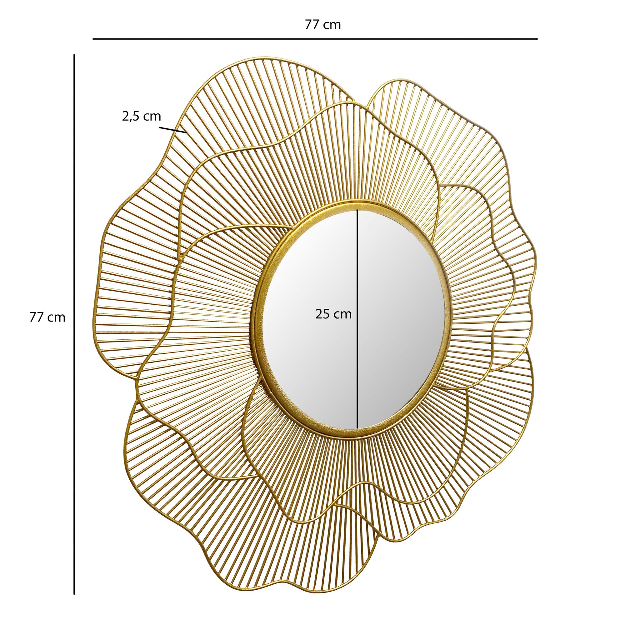 Wandspiegel Hjerkinn Gold Ø 77 cm