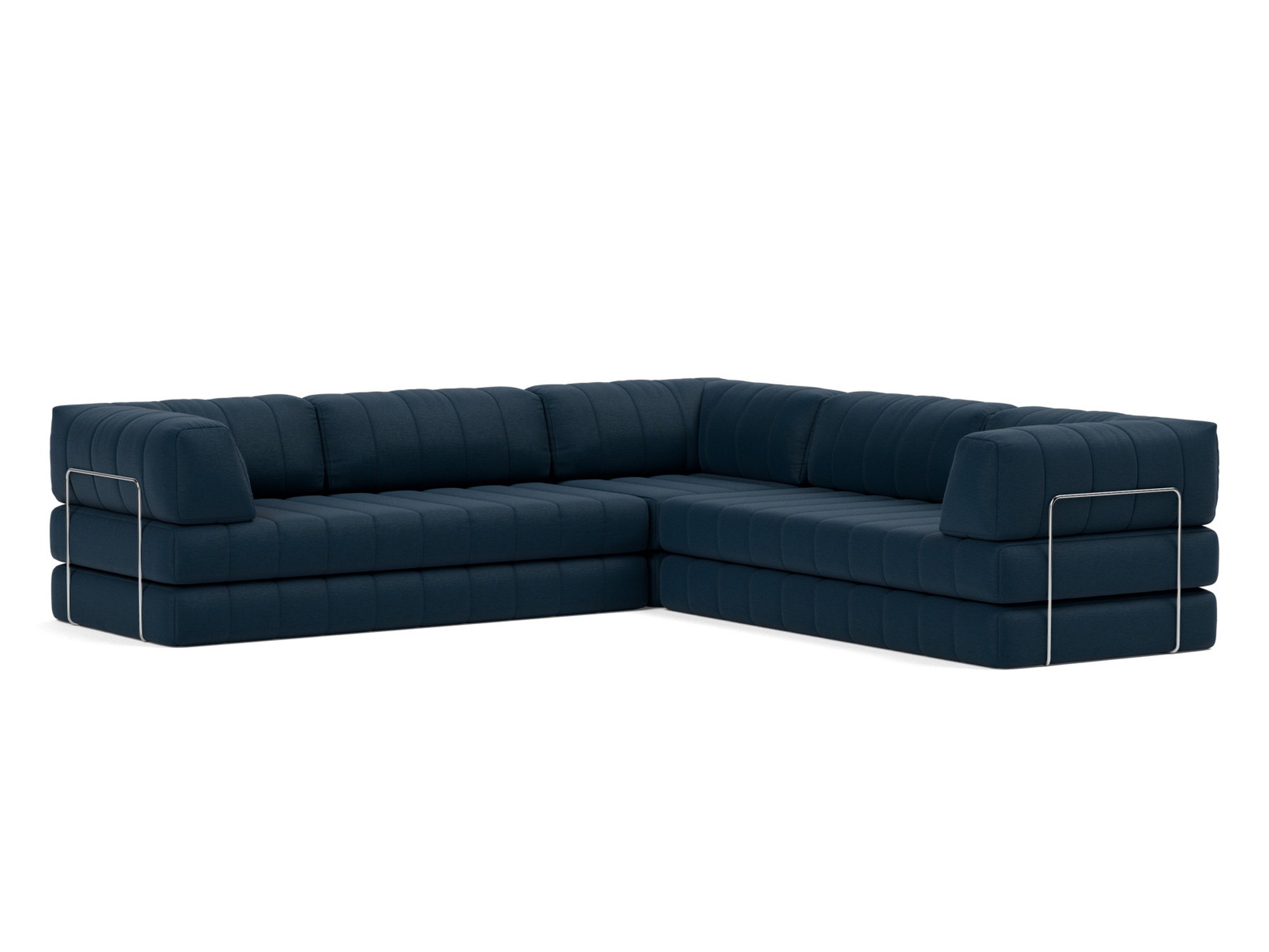 Eck-Schlafsofa CozyPad mit Armlehnen Flachgewebe Mixed Dance 528-Blue