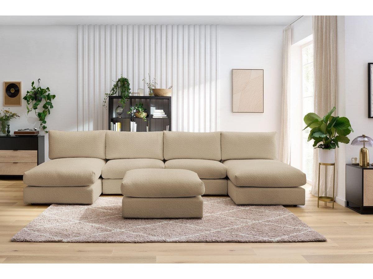 Bobochic Paris Wohnlandschaft Bouclé-Stoff Braun