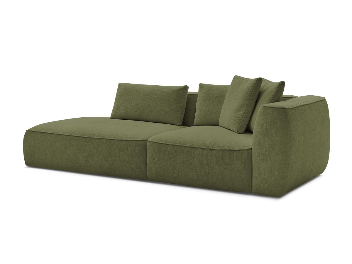 Bobochic Leopold Sofa 3-Sitzer Strukturstoff Dunkelgrün Armlehne rechts