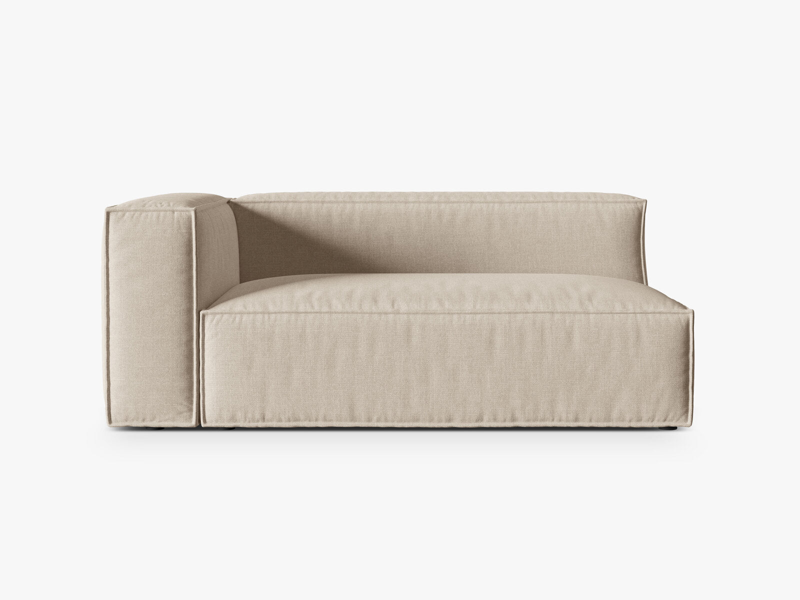 Micadoni Modul Nuria Groß 3-Sitzer Links Strukturierter Stoff Beige