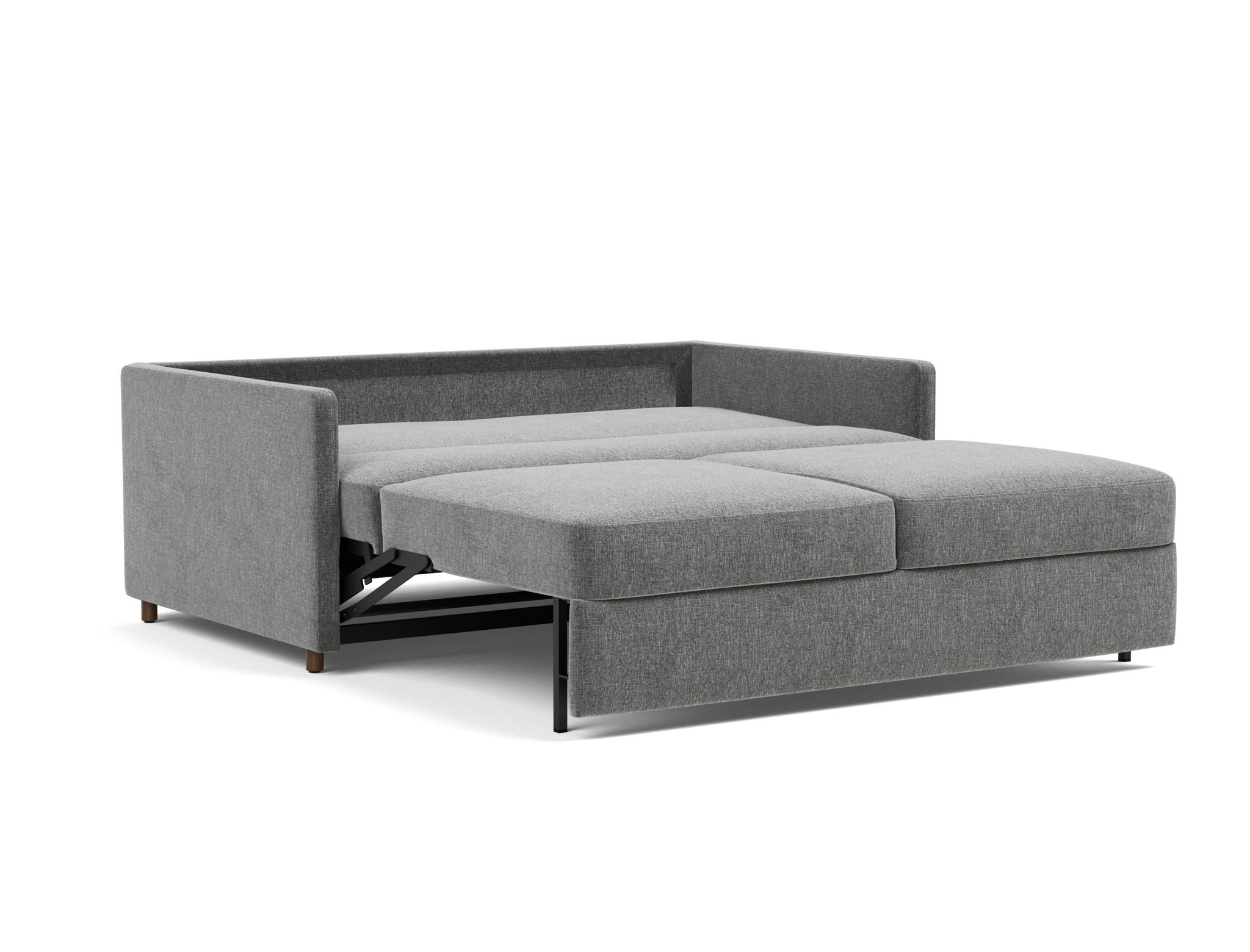 Schlafsofa Neah mit Slim-Armlehnen 160 Strukturierter Stoff Twist 563-Charcoal