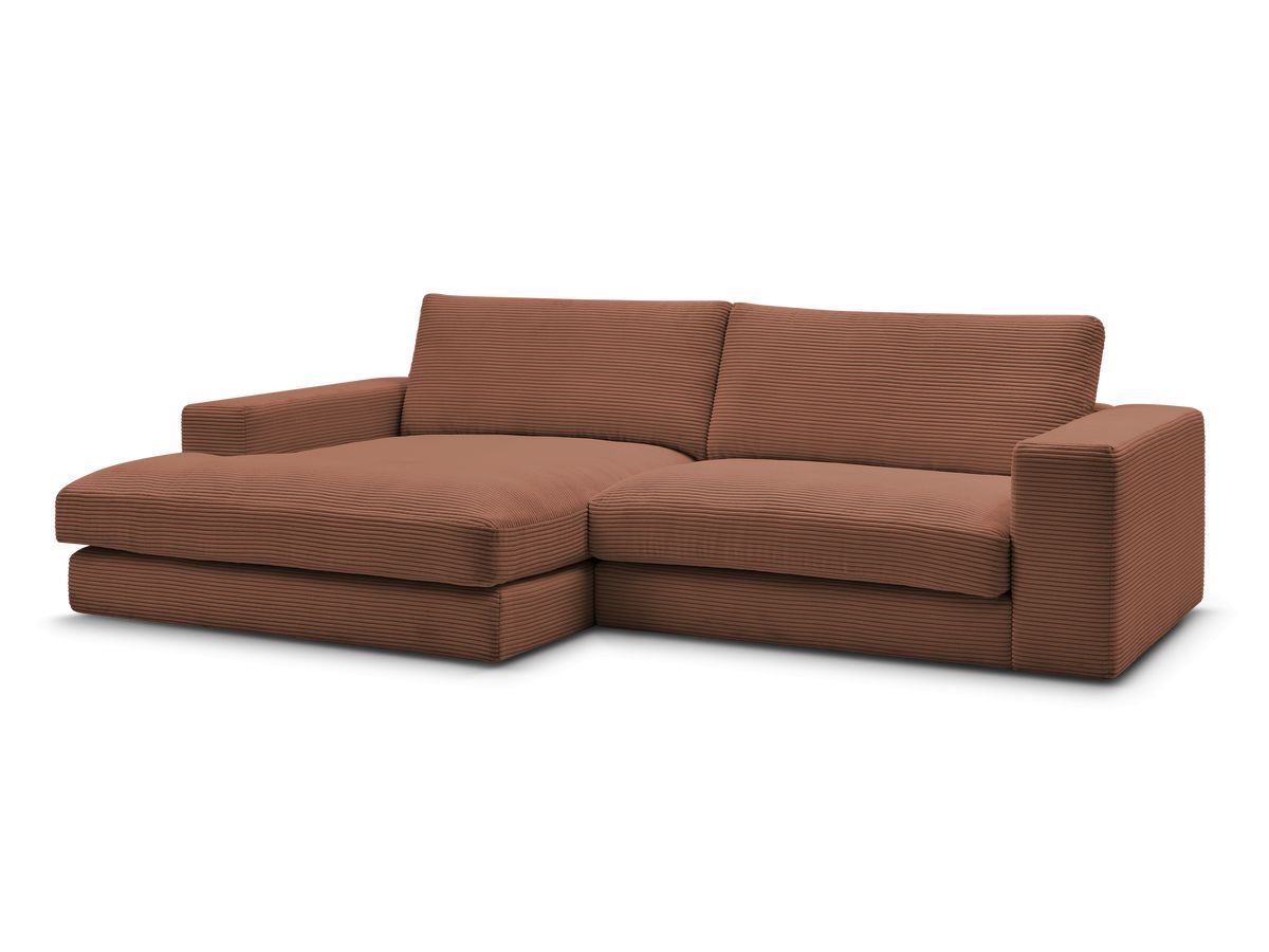 Bobochic Leonard Ecksofa 234 × 159 cm Cordsamt Orange Ecke links