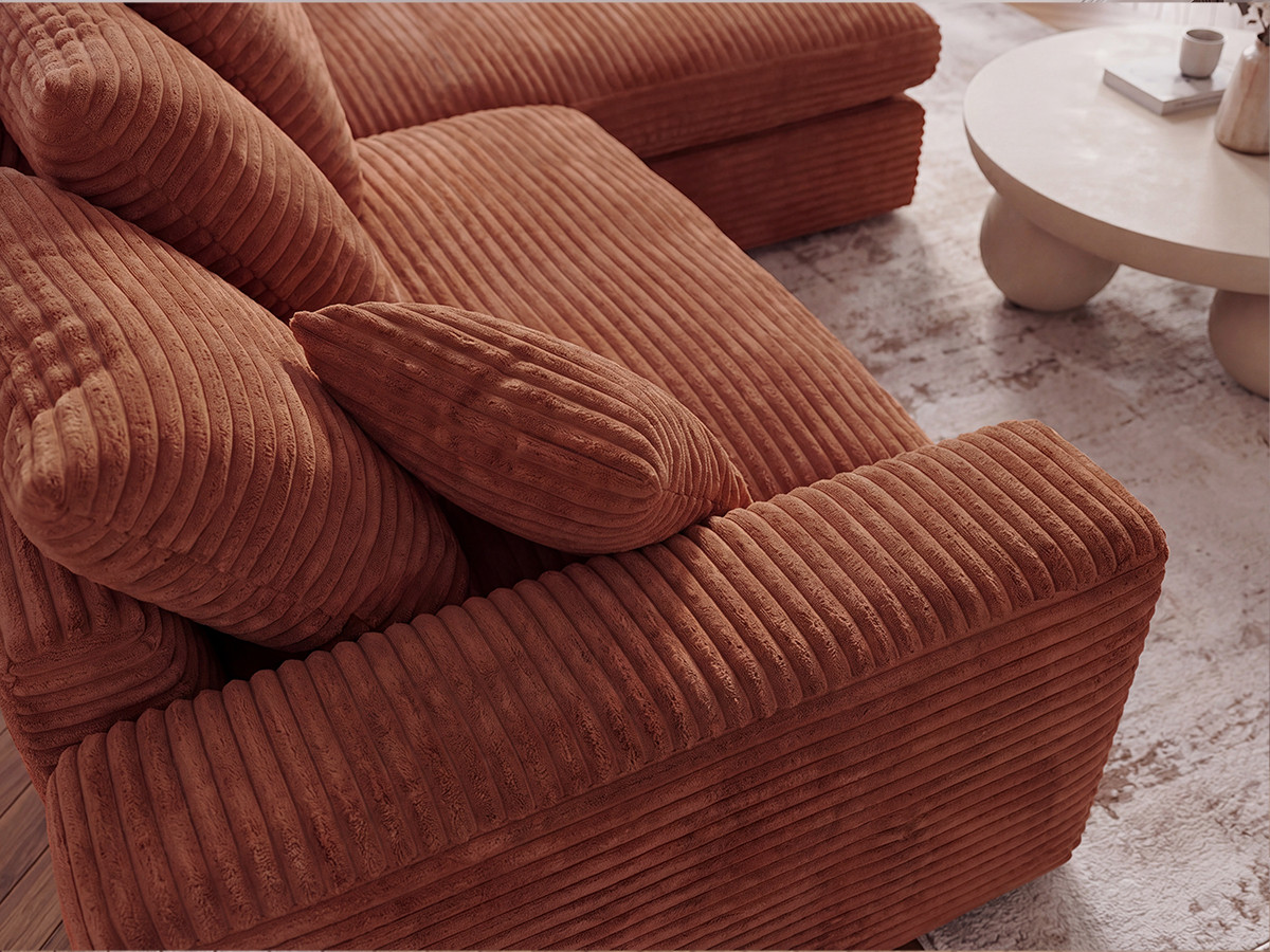 Bobochic Nevada Ecksofa Breitcord weich Orange