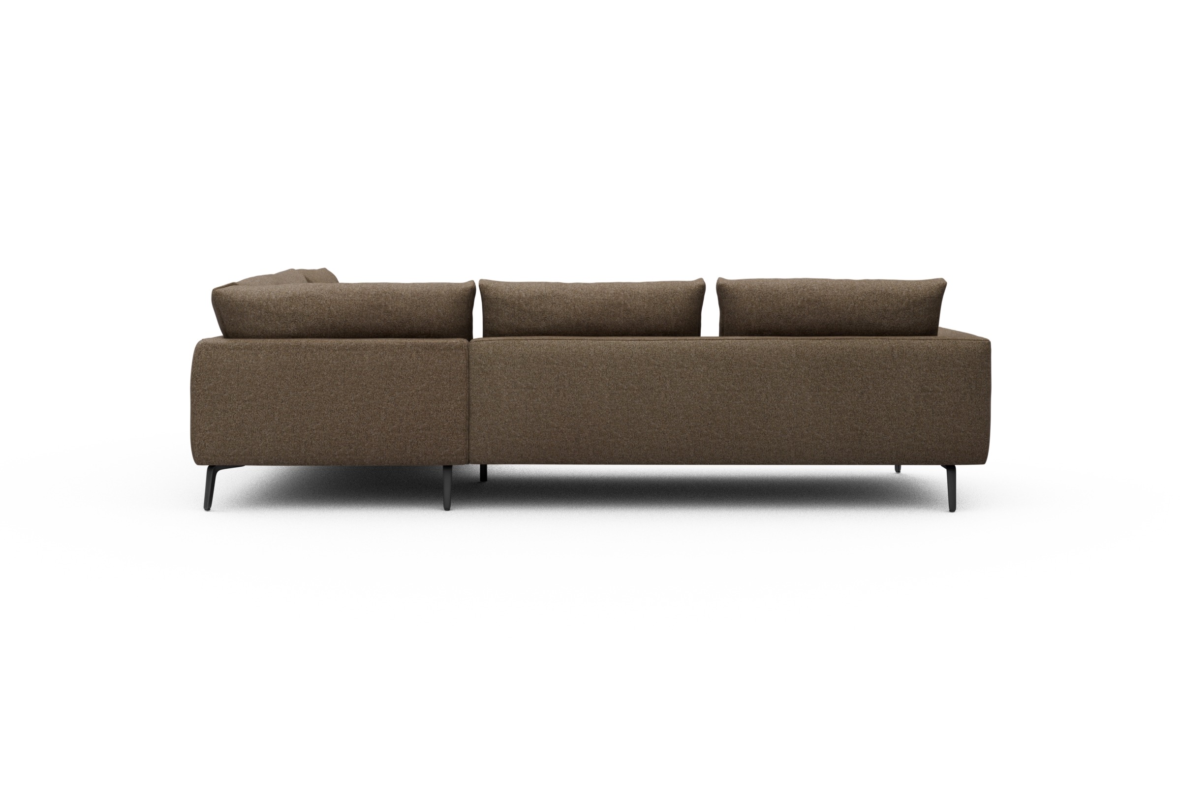 Ecksofa Karl Relax-Ecke rechts mit 2,5-Sitzer Aivi-Khaki-Brown