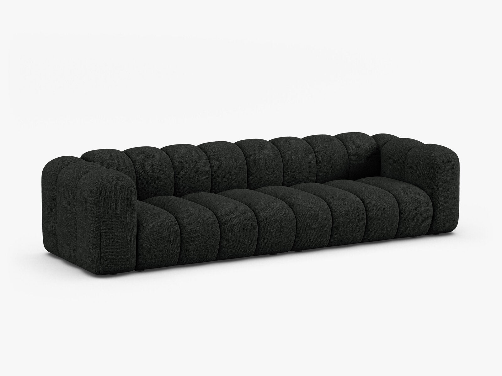 Micadoni Modulares Sofa Lupine 4-Sitzer Boucle Baloo Schwarz