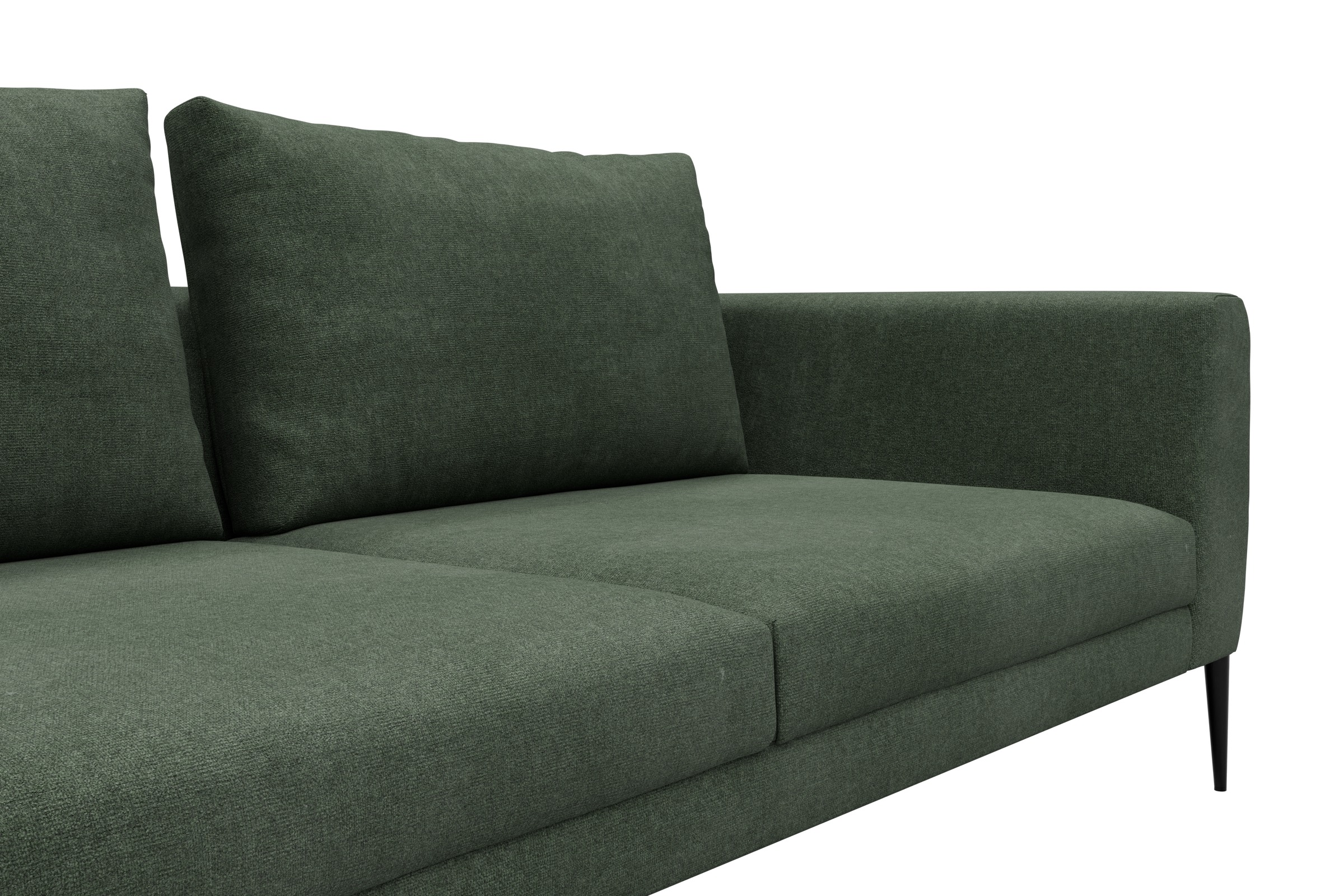 Ecksofa Paul Relax-Ecke links mit 2-Sitzer Casone-Forest-Green