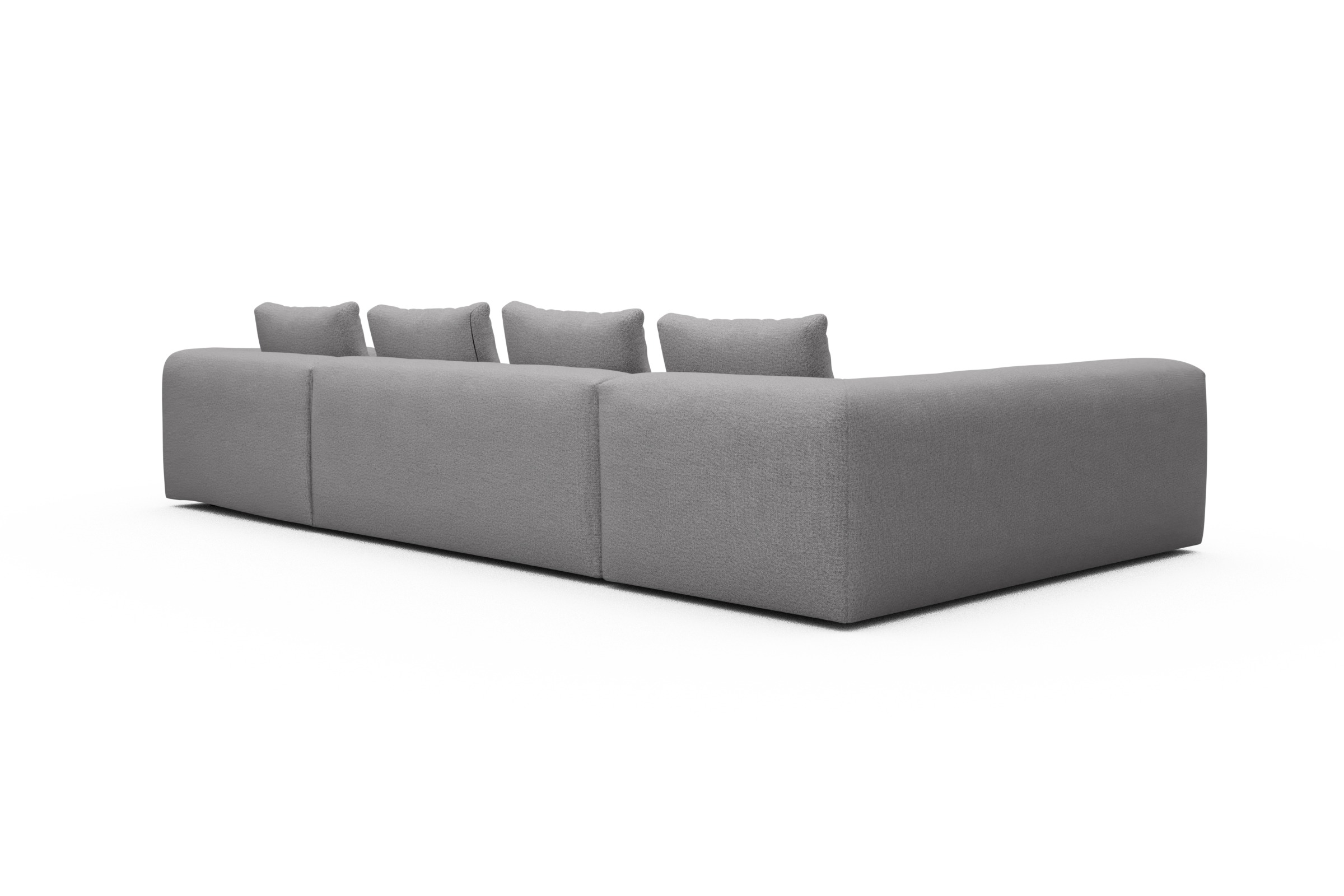 Wohnlandschaft Fred Chaiselongue rechts mit 2-Sitzer und lange Armlehne links Sama-Grey