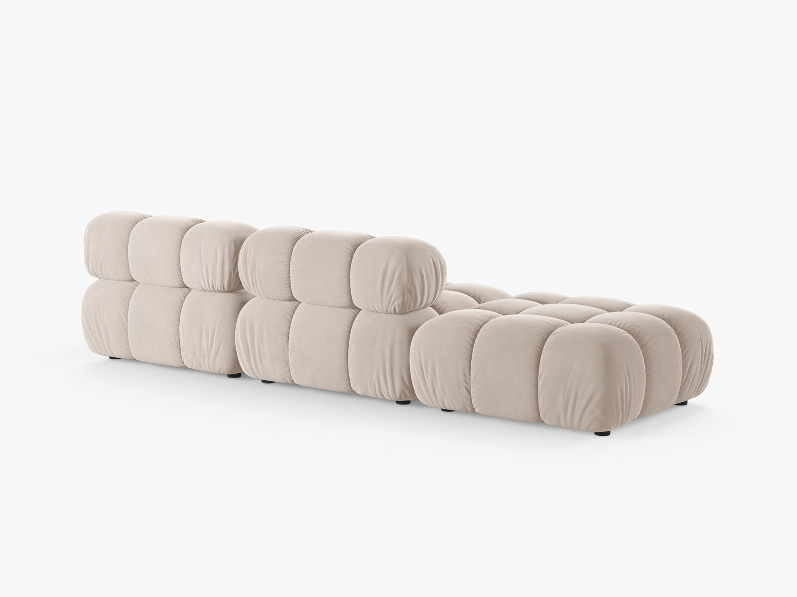 Micadoni Modulares Sofa Bellis 4-Sitzer Links Samt Venus Helles Beige
