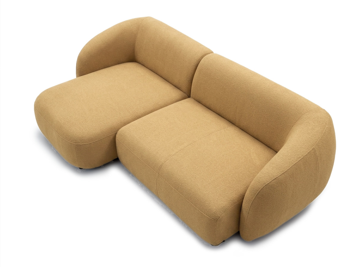 Bobochic Halo Ecksofa mit Schlaffunktion Stoff Gelb Ecke links