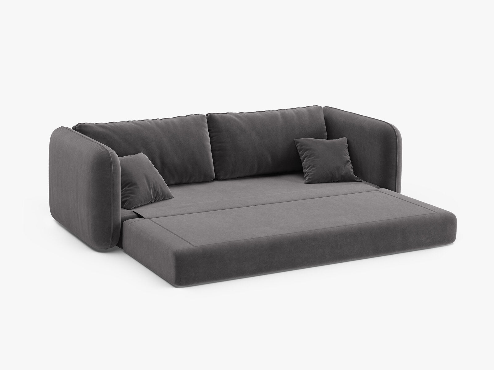 Micadoni Sofa mit Schlaffunktion Dormi 3-Sitzer Samt Salvador Dunkelgrau